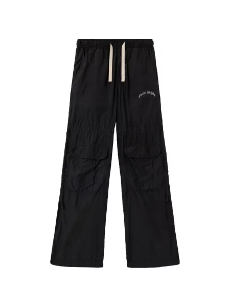 Pantaloni cargo Palm Angels cu autograf cu cordon negru