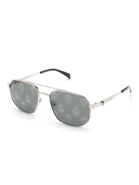 Raštuotos saulės akiniai Alexander Mcqueen Eyewear sidabrinė