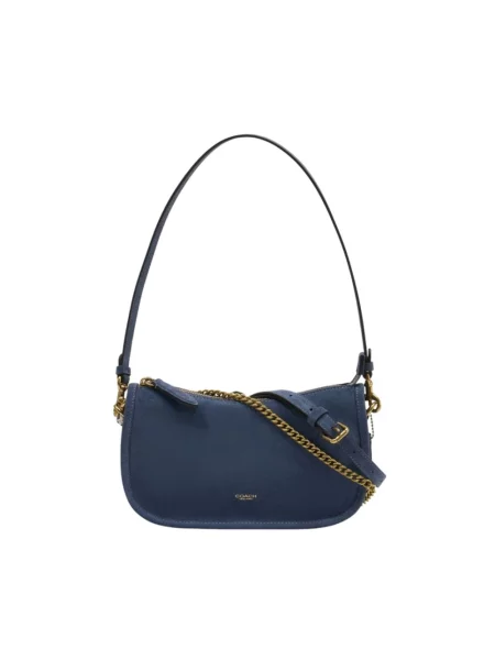 Torebka crossbody Coach skórzana niebieska