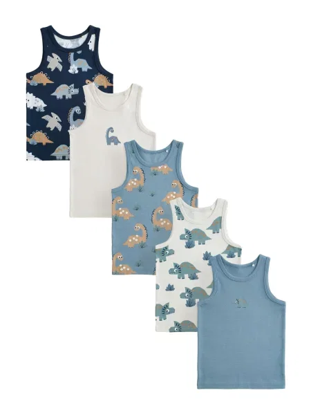 Next Tricou bleumarin / safir / maro deschis / murdar alb