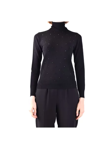 Sweter z golfem Ermanno Scervino wełniany do golfa czarny