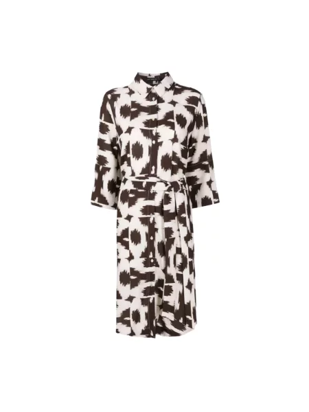 Lniana sukienka koszulowa Lenny Niemeyer garniturowa brązowa