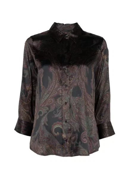 Bluză L'agence cu imagine cu model paisley negru