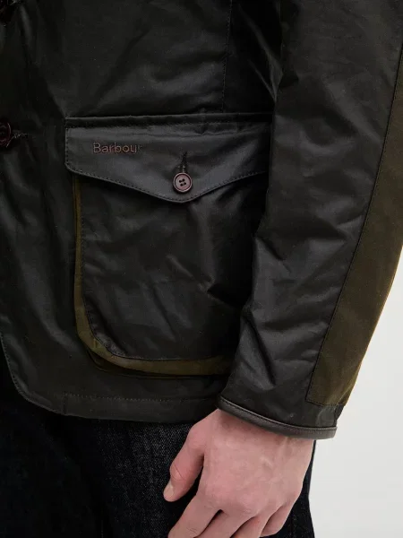 Barbour Kabát Beacon bőr hozzáadásával barna