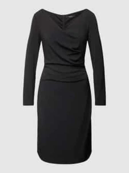 Sukienka koktajlowa o długości do kolan z drapowaniami Vera Mont czarna