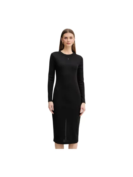 Dzianinowa sukienka midi Armani Exchange z logo czarna
