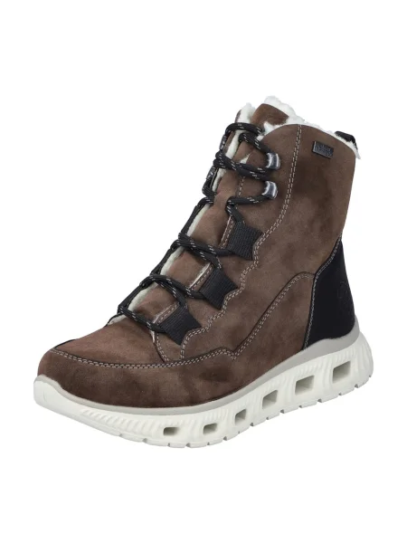 Sneakerși Rieker cu șireturi maro