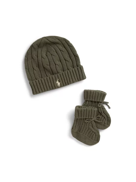Komplet kapa in nogavice Polo Ralph Lauren Temno zelena
