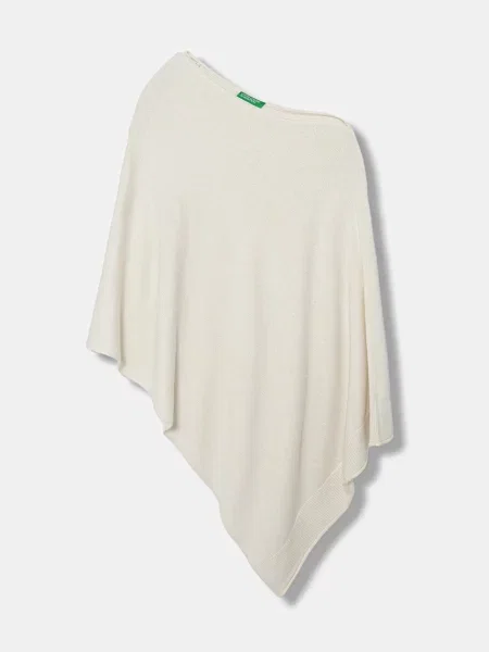 United Colors of Benetton poncho din amestec de lână bej