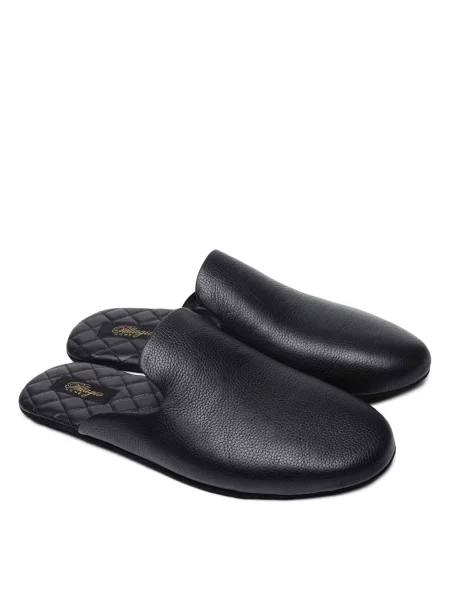 Кожаные тапочки Pellagio черные