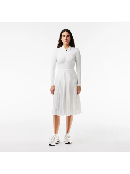 Lacoste Spódnica Plisowana Z Elastyczną Talią Lacoste biała