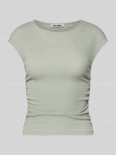 Strukturalny t-shirt z okrągłym dekoltem Review