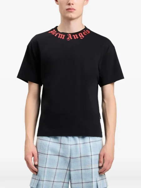Tricou Palm Angels cu autograf negru