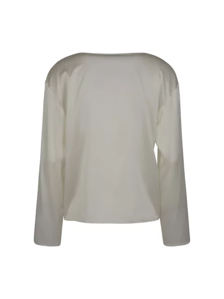 Jedwabny top Emporio Armani biały