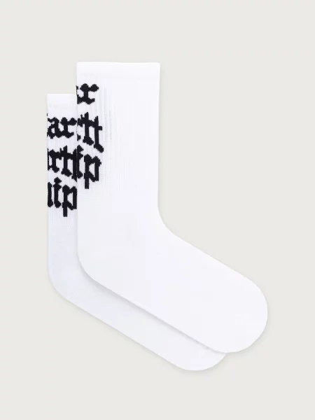 Carhartt WIP Blackletter Socks κάλτσες βαμβακερές Γυναικείες λευκό