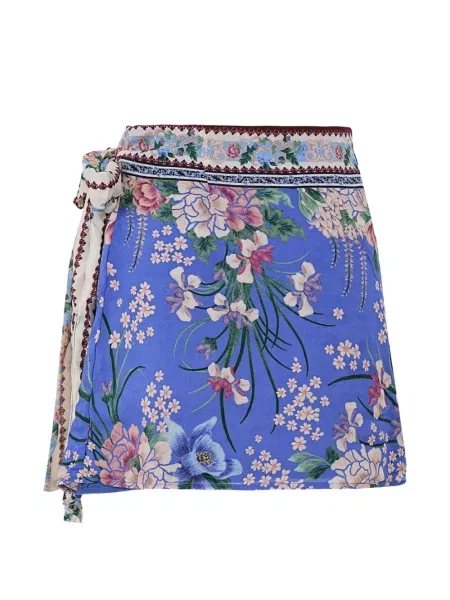 Fustă Agua Bendita cu model floral cu imagine plic albastru