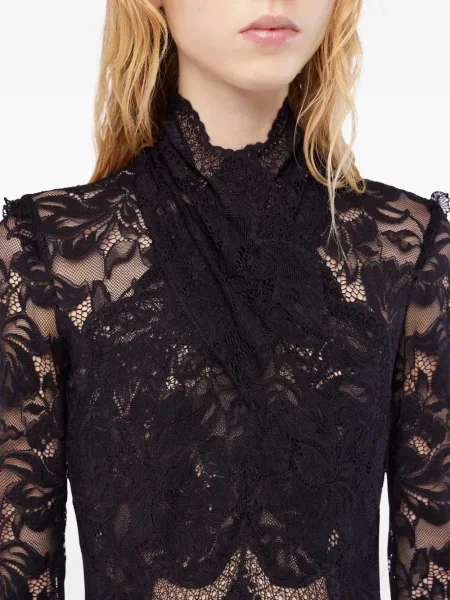 Rochie maxi Rabanne din dantelă lungă de costum negru