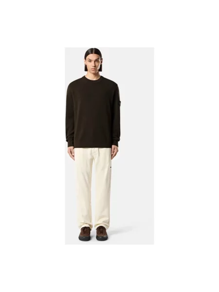Sweter Stone Island wełniany z kamieniami brązowy