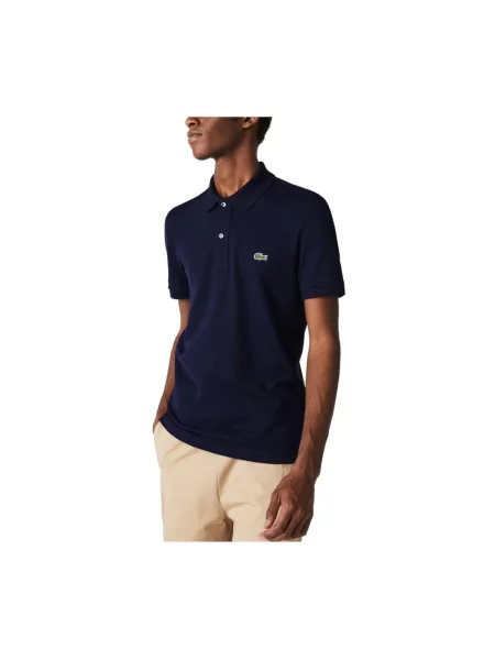 Koszulka polo o kroju slim fit z czystej bawełny Lacoste niebieska