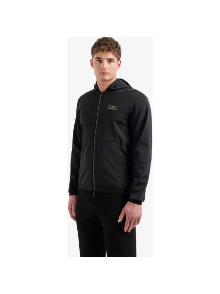 Bluza z kapturem Gold Label Contrast Full Zip w czystym czarnym kolorze M czarna