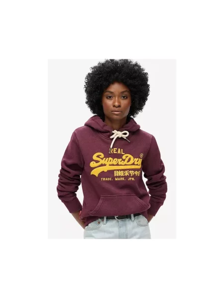 Bluza z kapturem Superdry z kapturem czerwona