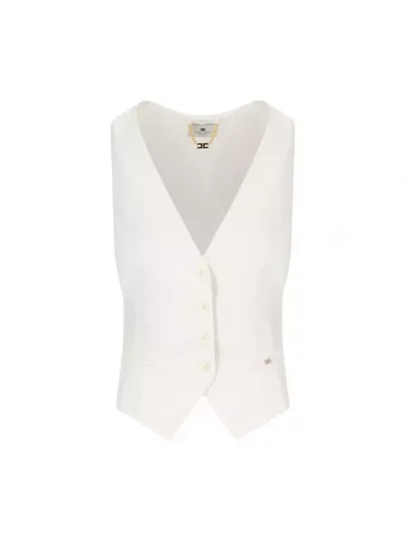 Kamizelka Elisabetta Franchi z dekoltem w serek beżowa