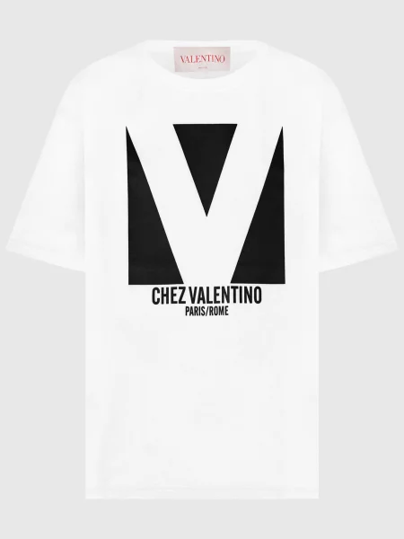 Футболка з принтом CHEZ VALENTINO біла