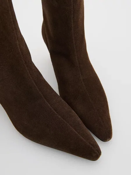 Ботильоны Reserved на низком каблуке коричневые