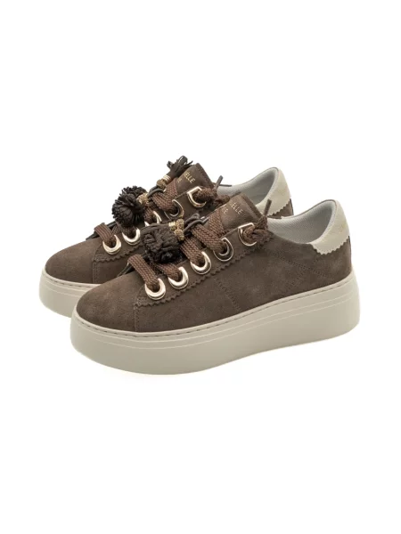 Sneakersy Emanuélle Vee brązowe