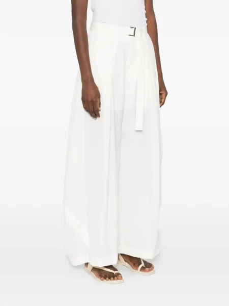 Pantaloni Sacai cu cataramă alb