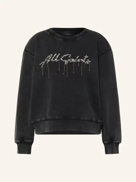 Allsaints Mikiny Pippa S Ozdobnými Kamínky A Flitry / stříbrná černá