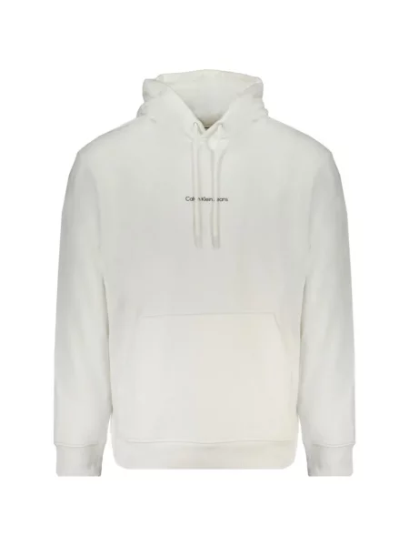 Hanorac cu glugă Calvin Klein cu imagine cu cordon alb
