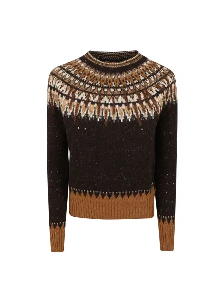 Sweter Ermanno Scervino z długim rękawem brązowy