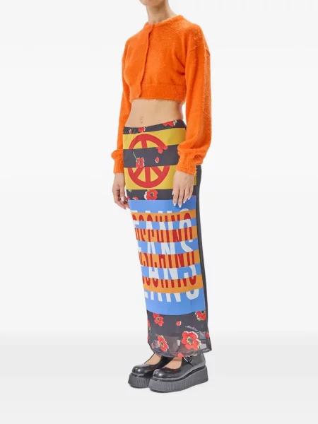 Kardigan Moschino Jeans s autogramom narančasta