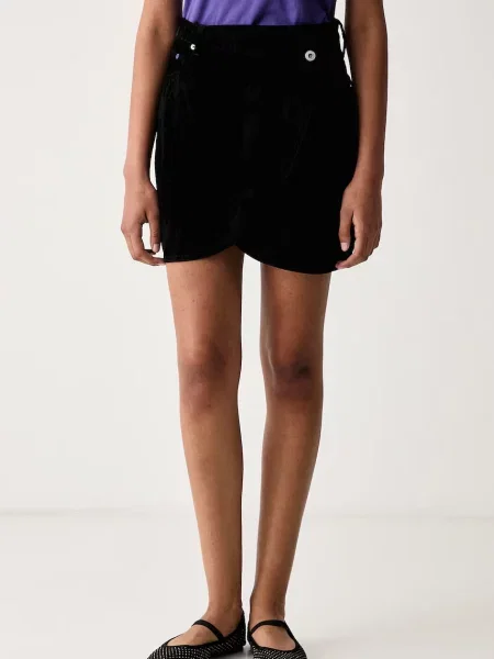 Karl Lagerfeld Jeans fustă din velur negru