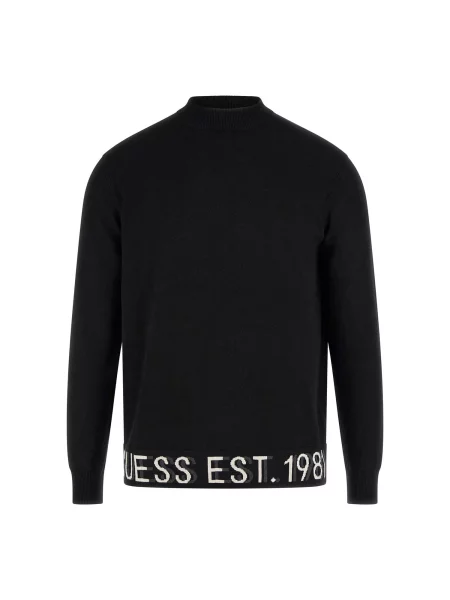 GUESS Pulover Alf negru alb