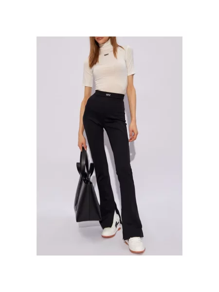 Legginsy Off-white z logo białe