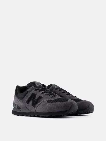 Замшевые повседневные кроссовки New Balance 574 серые