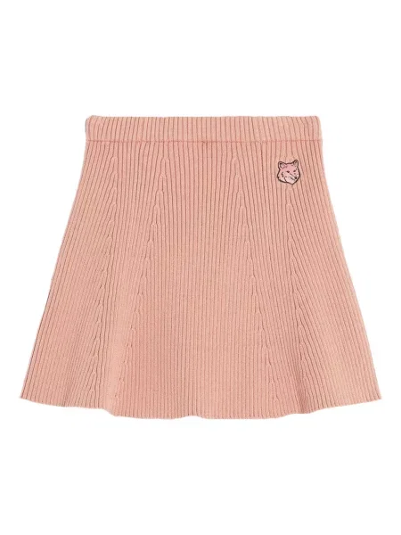 Fusta mini Maison Kitsune tricotate roz