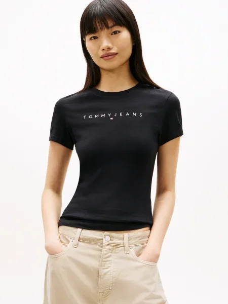Tommy Jeans Plus Tričko čierna biela