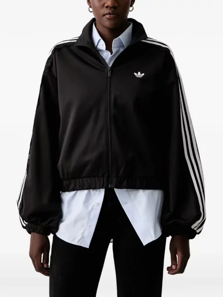 Hanorac Adidas cu dungi cu imagine plasă negru