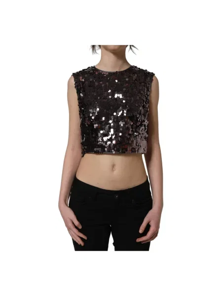 Top Dolce And Gabbana bez rękawów fioletowy