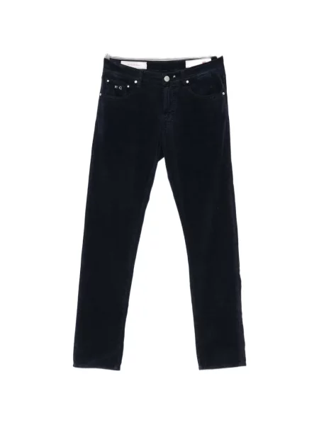 Pantaloni Sartoria Tramarossa de catifea cord albastru