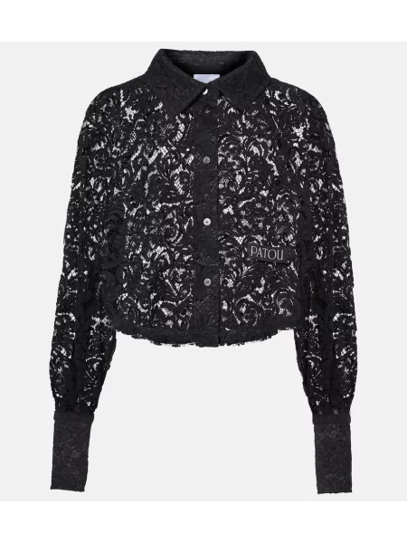 Cropp bluză Patou din dantelă negru