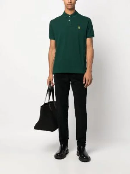 Manšestrové pruhované dvouřadé chinos Polo Ralph Lauren černé