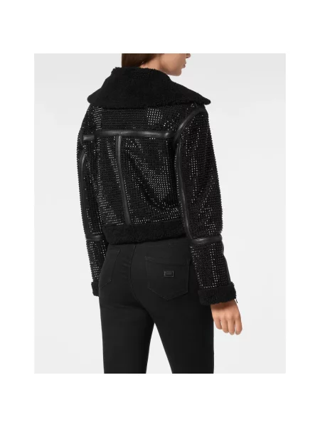 Kurtka skórzana Philipp Plein czarna