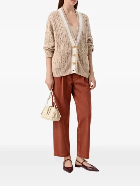 Pantaloni Brunello Cucinelli cu cordon portocaliu