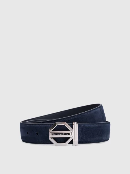 Замшевый ремень Stefano Ricci с ремешками синий
