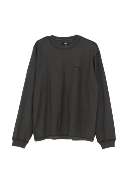 Lung tricou Stüssy cu broderie negru
