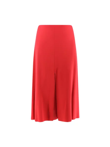 Lniana spódnica midi Valentino dzwony czerwona